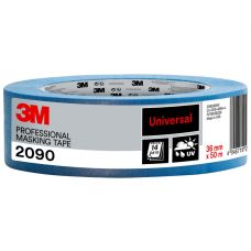 3M Scotch prof. masking tape 2090 blauw verschillende oppervlakken 18mmx50mtr