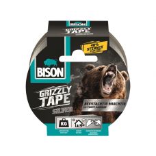 Bison Grizzly tape zilver rol 10m