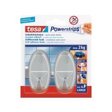 Tesa Powerstrips® large ovaal chroom