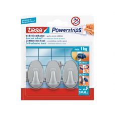Tesa Powerstrips® small ovaal mat chroom