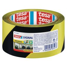 Tesa Signal pp waarschuwingstape 66m x 50mm geel/ zwart
