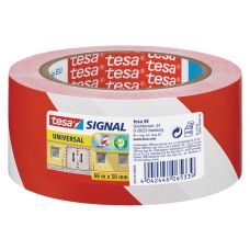 Tesa Signal pp waarschuwingstape 66m x 50mm rood/ wit
