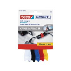 Tesa On&off cable manager small 200mm x 12mm (5 pcs)