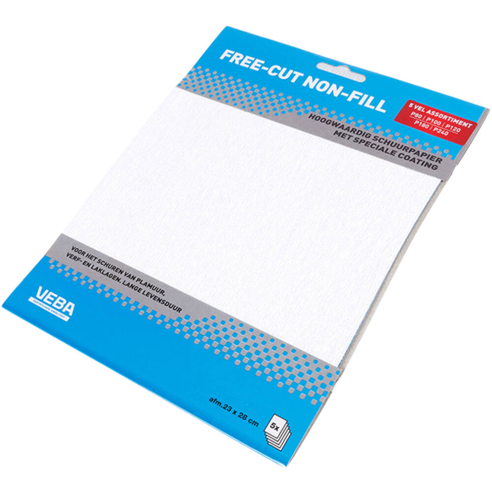 VEBA Schuurpapier Vellen 23 x 28cm Zink Stearaat Assorti 5 st (P80, P100, P120, P180, P240)