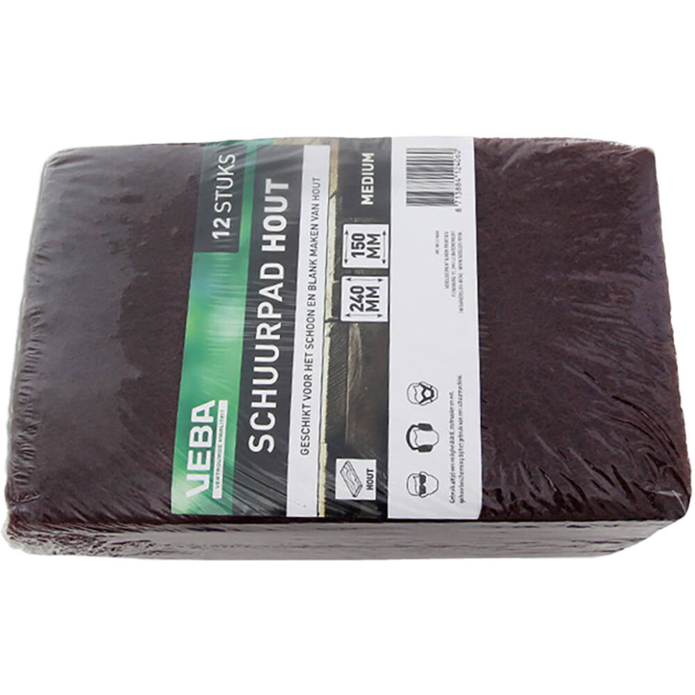 VEBA Schuurpad Hout Middel (Rood) 150x240 mm 12 st