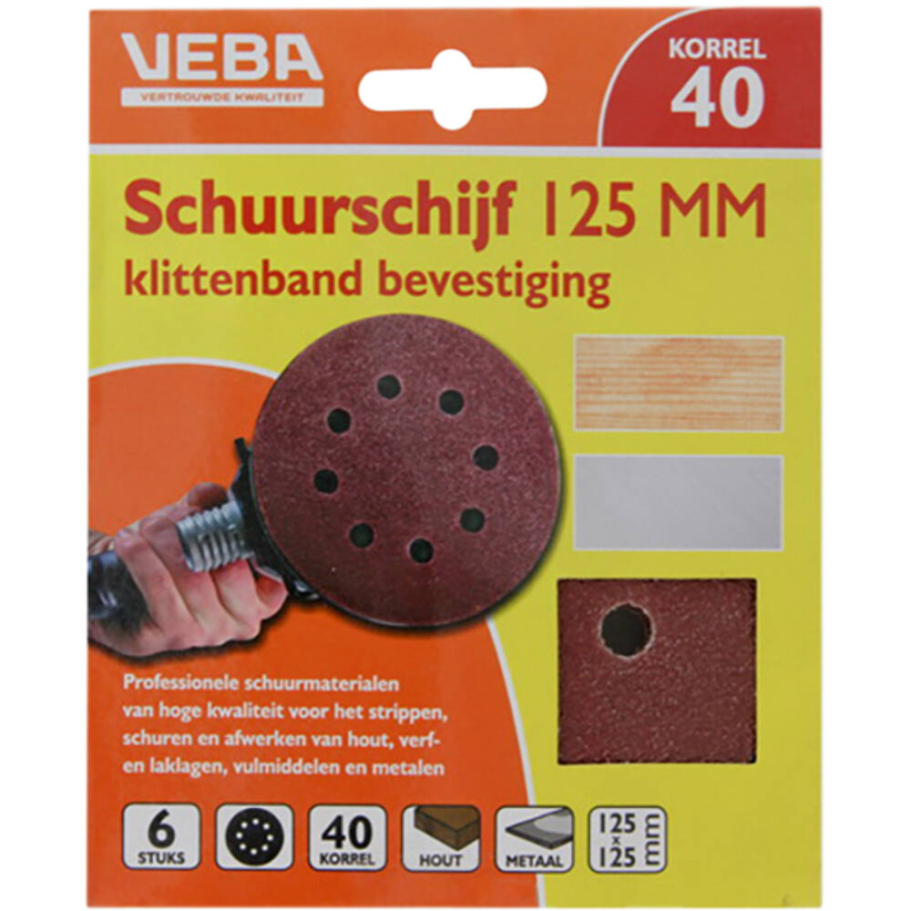 VEBA Schuurschijf Klittenband 125 mm 10 st P40