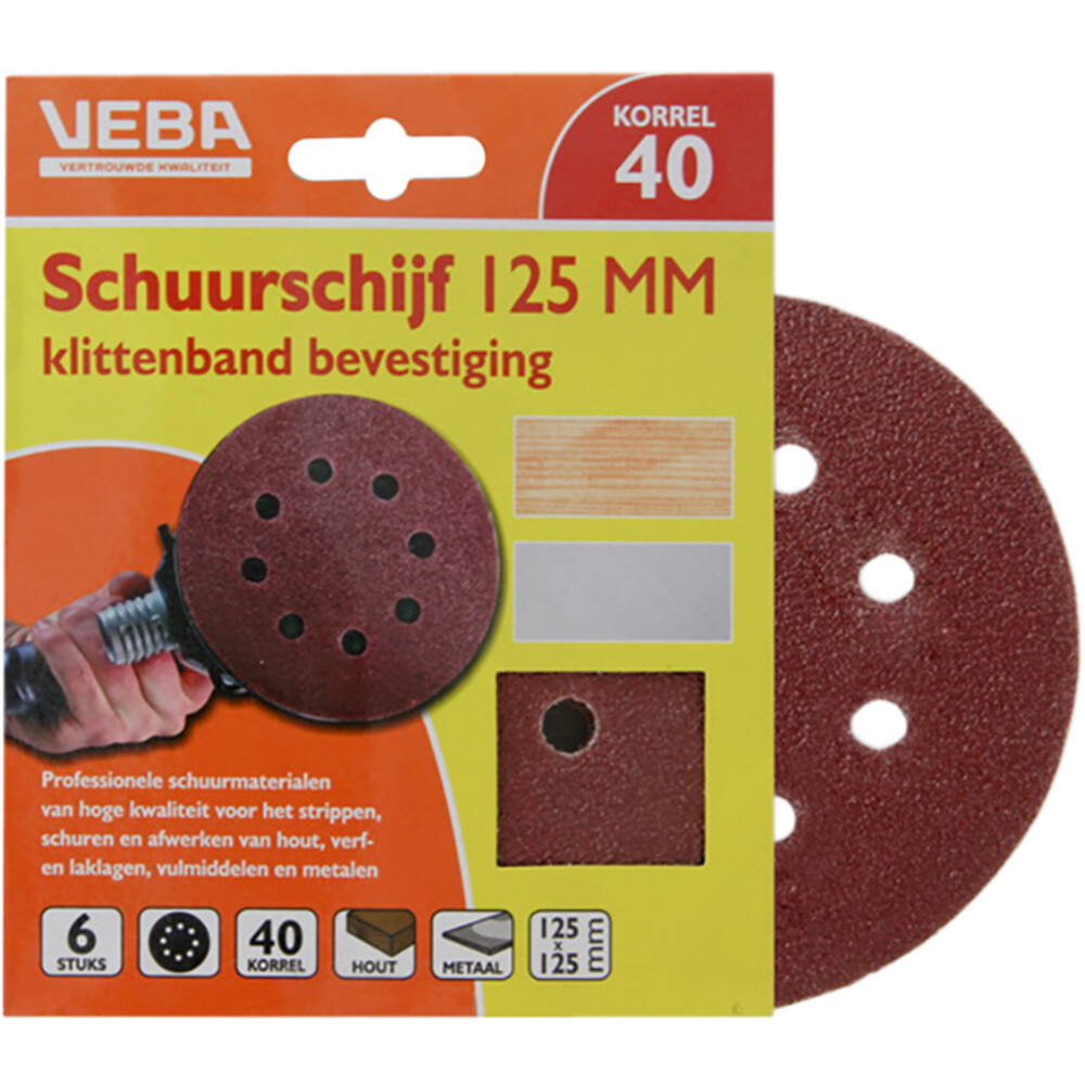 VEBA Schuurschijf Klittenband 125 mm 10 st P40