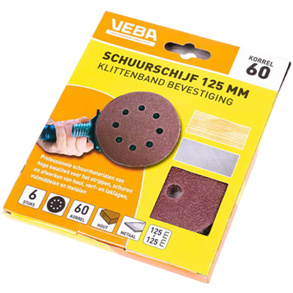 VEBA Schuurschijf Klittenband 125 mm 10 st P60