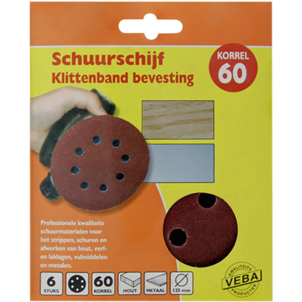 VEBA Schuurschijf Klittenband 125 mm 10 st P60