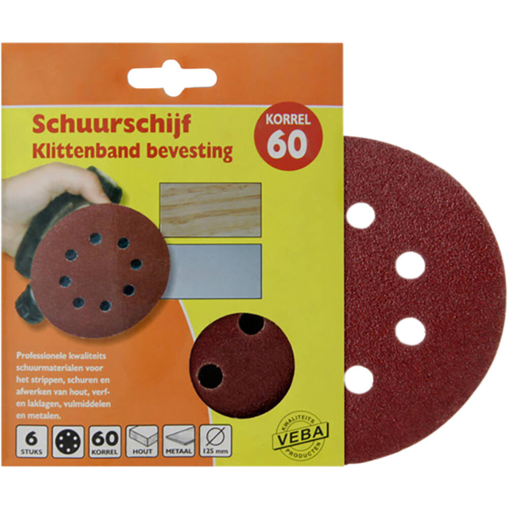 VEBA Schuurschijf Klittenband 125 mm 10 st P60