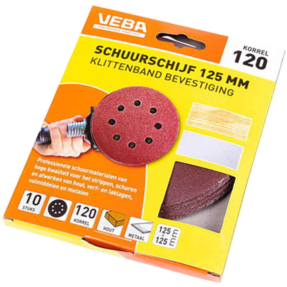 VEBA Schuurschijf Klittenband 125 mm 10 st P120
