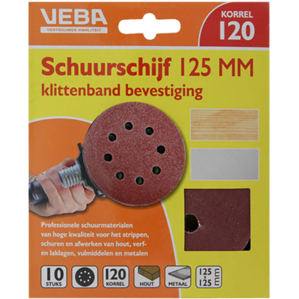 VEBA Schuurschijf Klittenband 125 mm 10 st P120