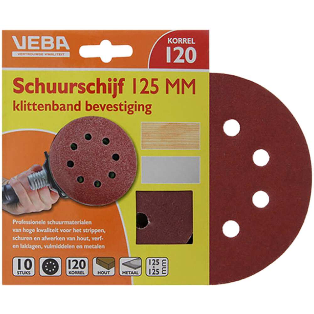 VEBA Schuurschijf Klittenband 125 mm 10 st P120
