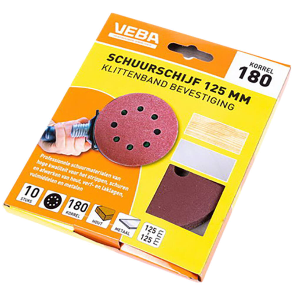 VEBA Schuurschijf Klittenband 125 mm 10 st P180