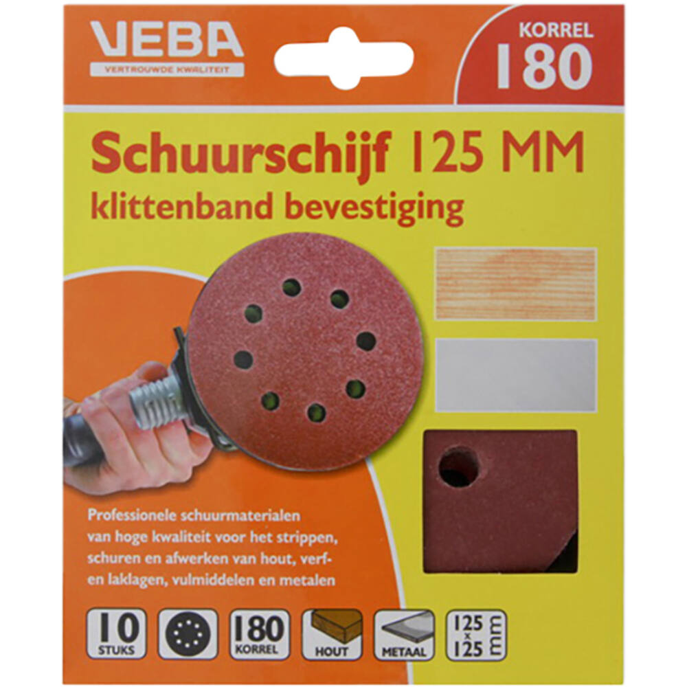 VEBA Schuurschijf Klittenband 125 mm 10 st P180