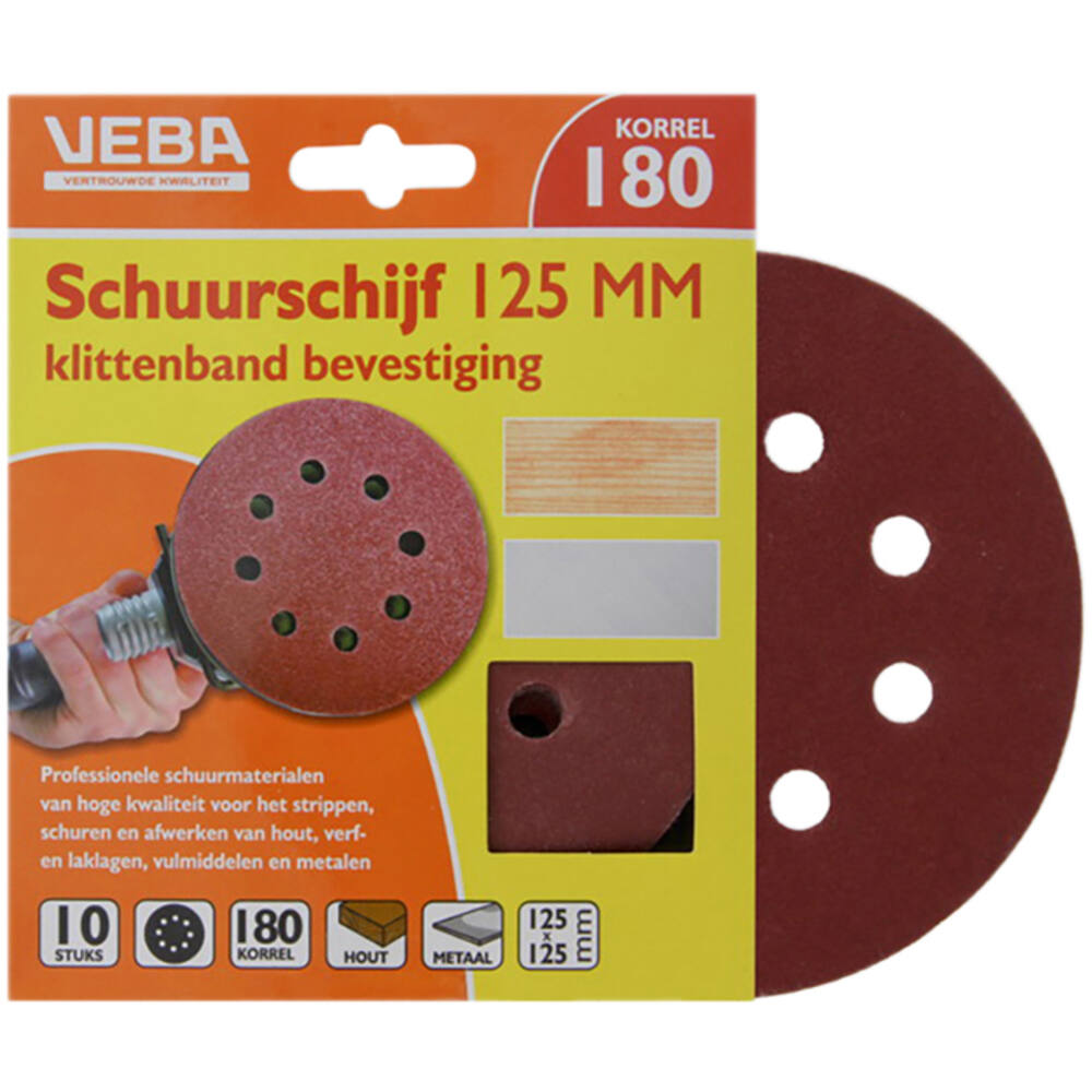 VEBA Schuurschijf Klittenband 125 mm 10 st P180