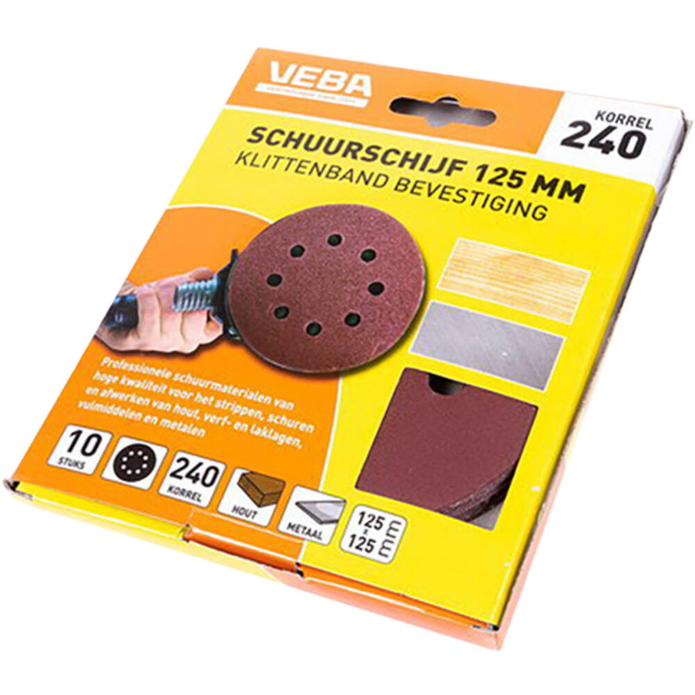 VEBA Schuurschijf Klittenband 125 mm 10 st P240