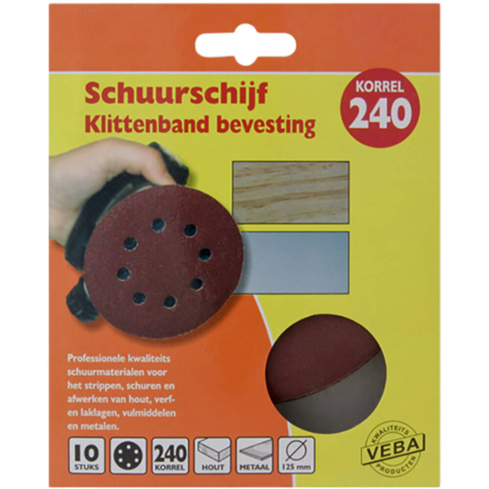 VEBA Schuurschijf Klittenband 125 mm 10 st P240