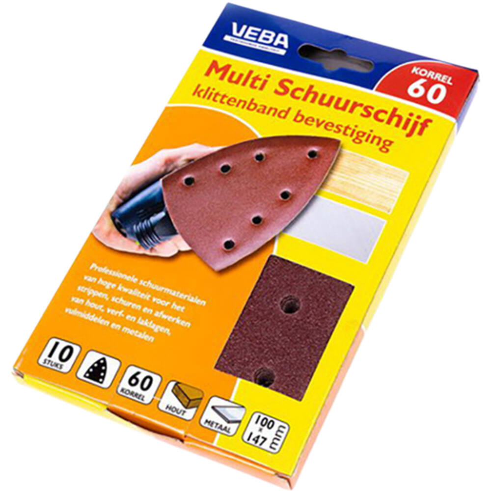 VEBA Multi Schuurschijf Met Klittenband 110x147 mm 7 Gaten 10 st P60