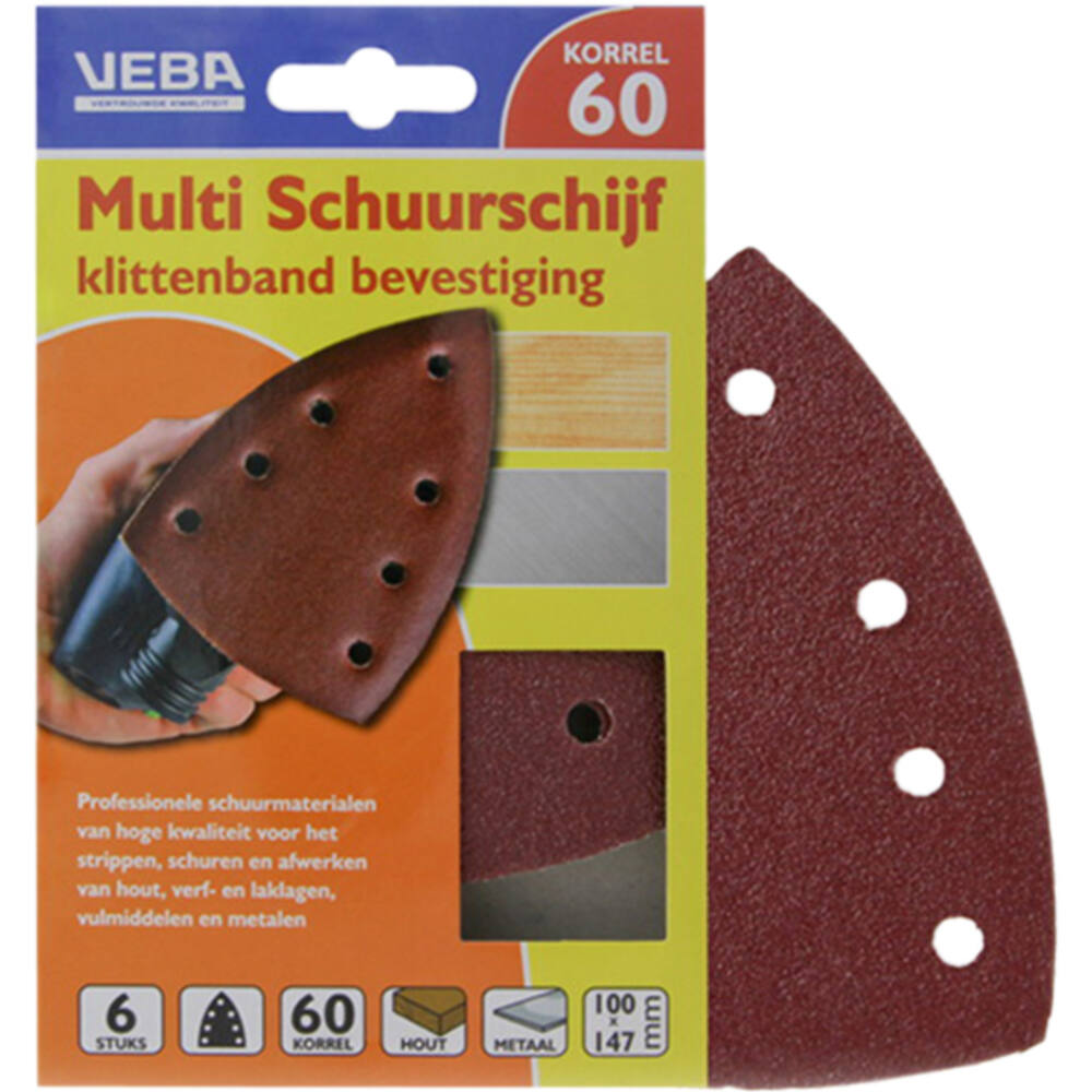 VEBA Multi Schuurschijf Met Klittenband 110x147 mm 7 Gaten 10 st P60