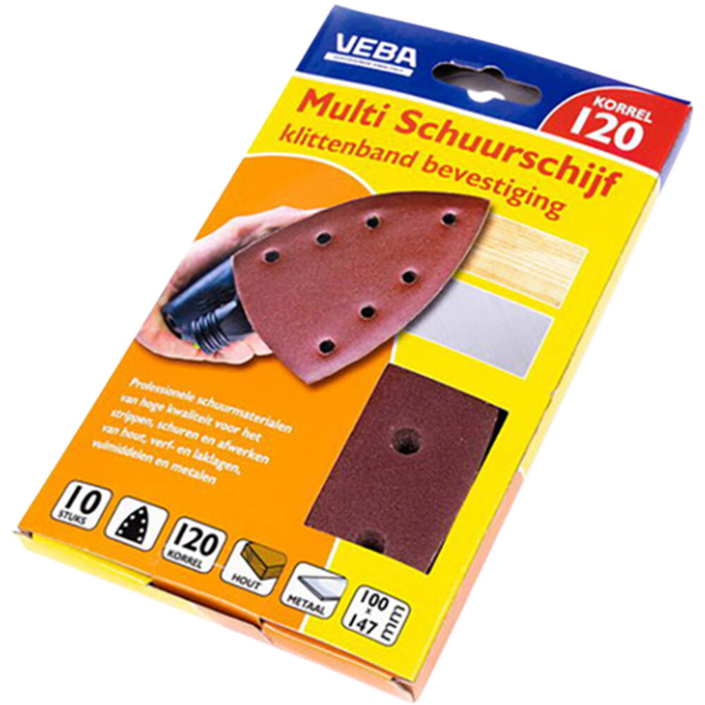 VEBA Multi Schuurschijf Met Klittenband 110x147 mm 7 Gaten 10 st P120