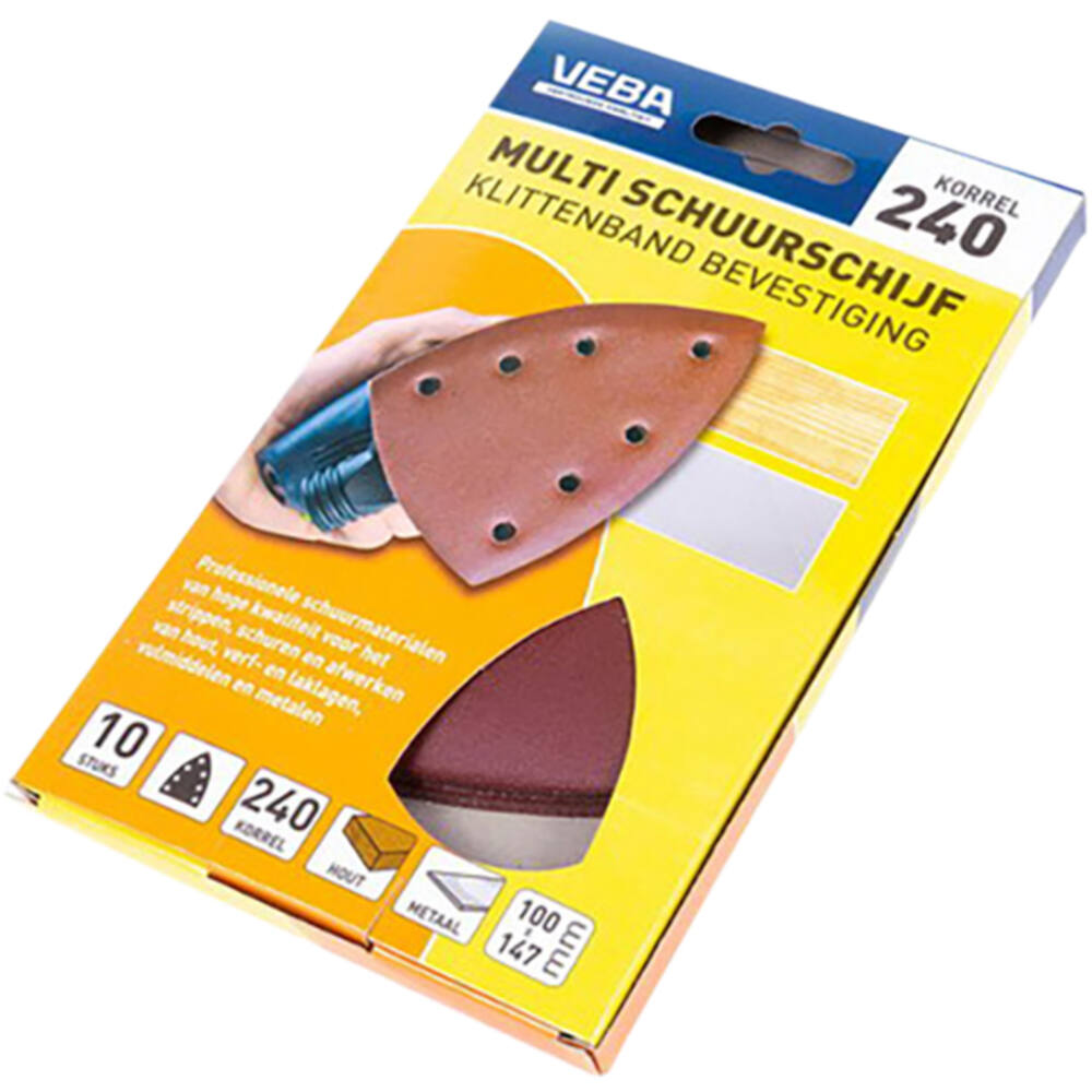 VEBA Multi Schuurschijf Met Klittenband 110x147 mm 7 Gaten 10 st P240