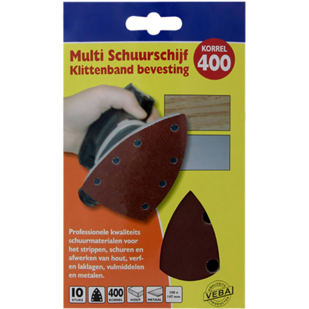 VEBA Multi Schuurschijf Met Klittenband 110x147 mm 7 Gaten 10 st P400