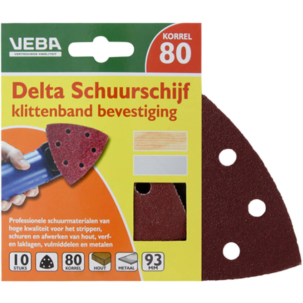 VEBA Klittenband Schuurpapier Delta 96 mm 10 st P80
