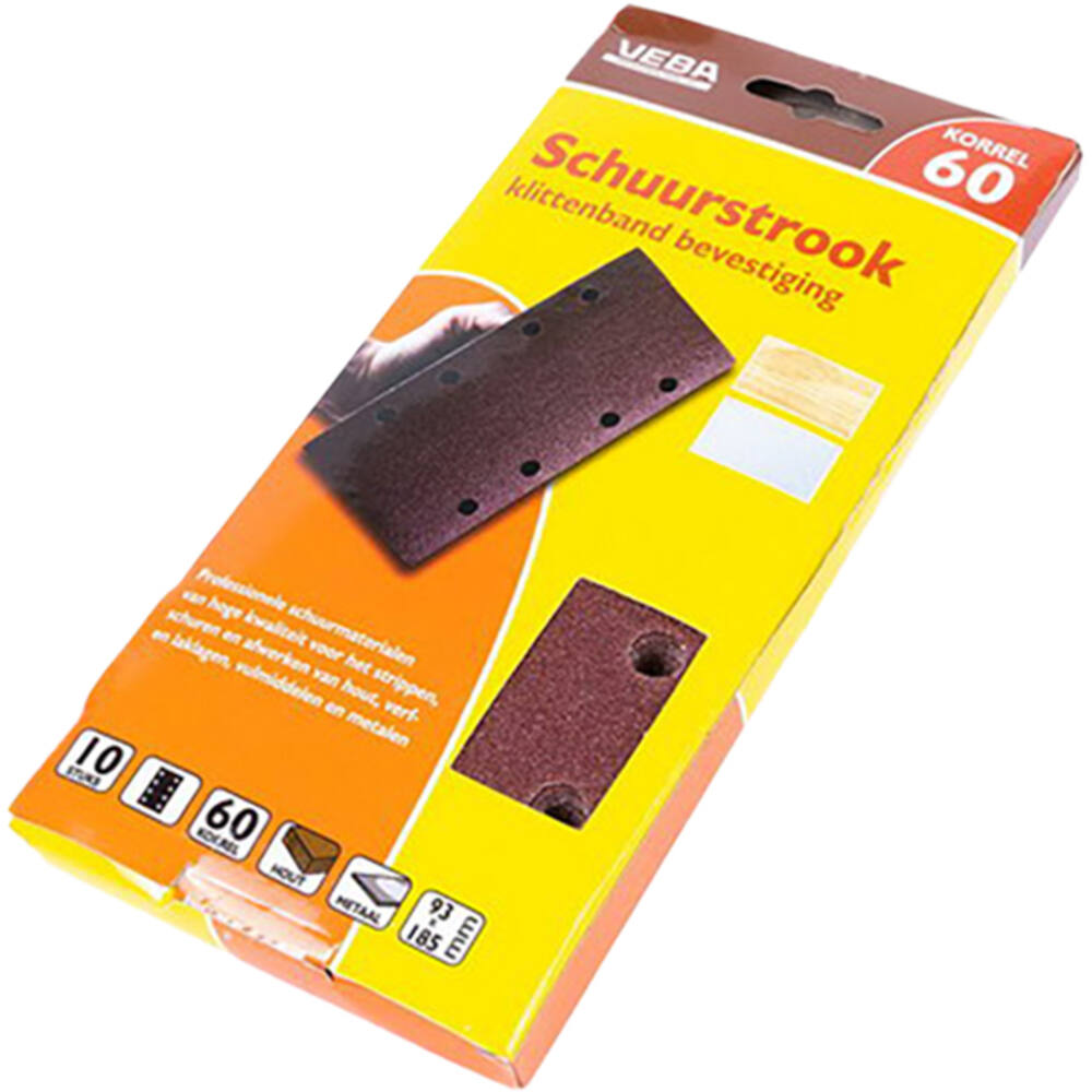 VEBA Schuurstrook Klittenband 93x185 mm 8 Gaten 6 st P60