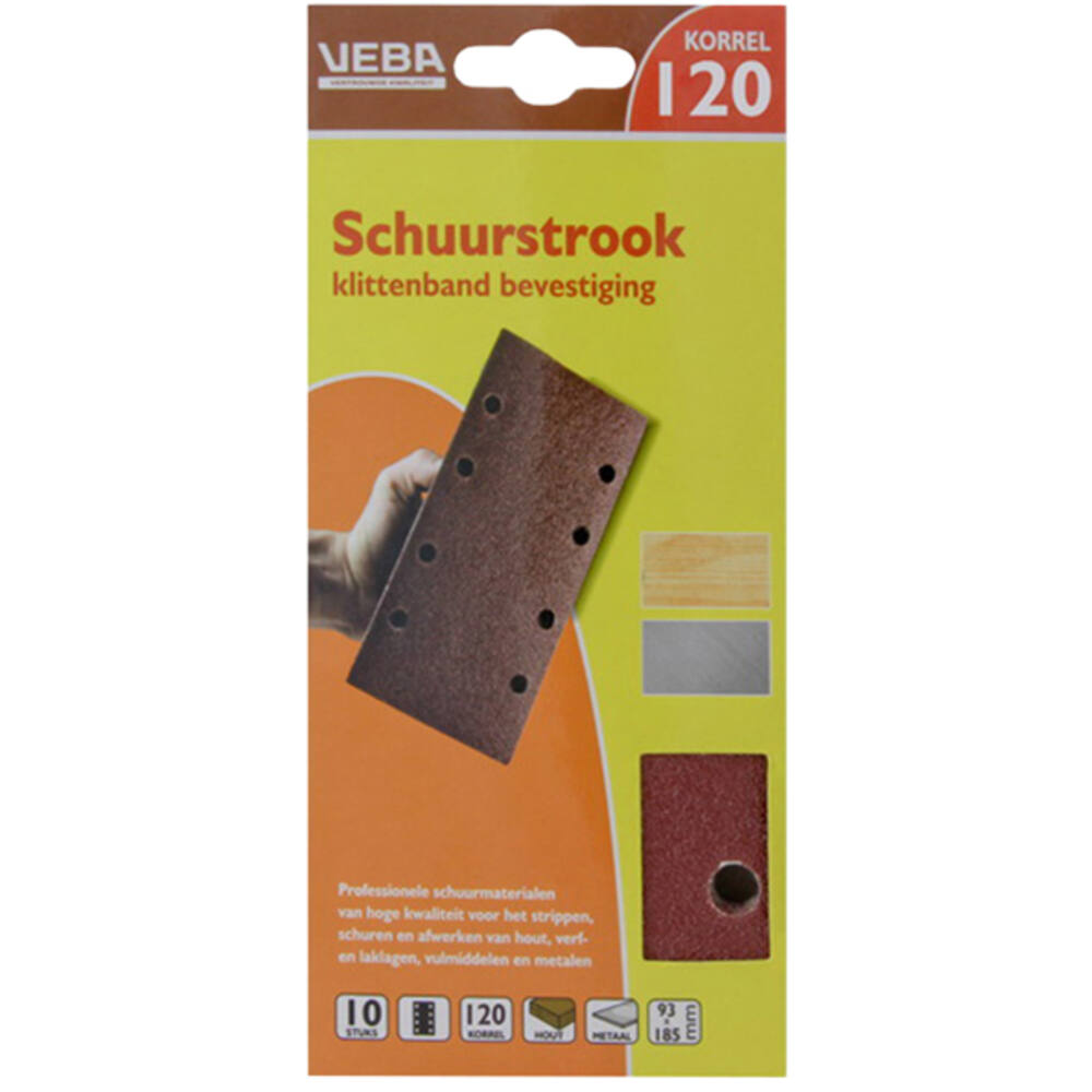 VEBA Schuurstrook Klittenband 93x185 mm 8 Gaten 6 st P120