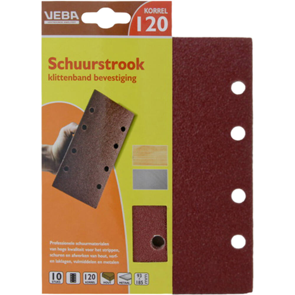 VEBA Schuurstrook Klittenband 93x185 mm 8 Gaten 6 st P120