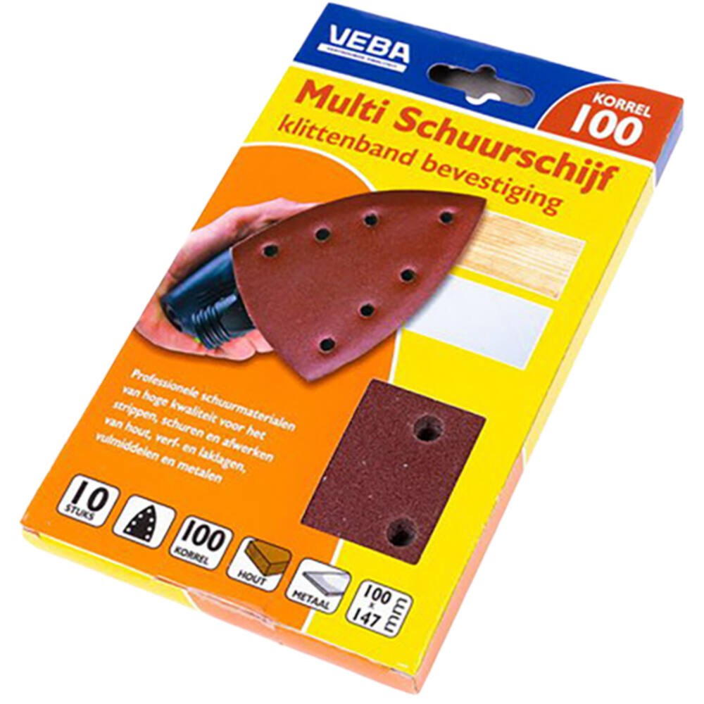VEBA Multi Schuurschijf Met Klittenband 110x147 mm 7 Gaten 10 st P100