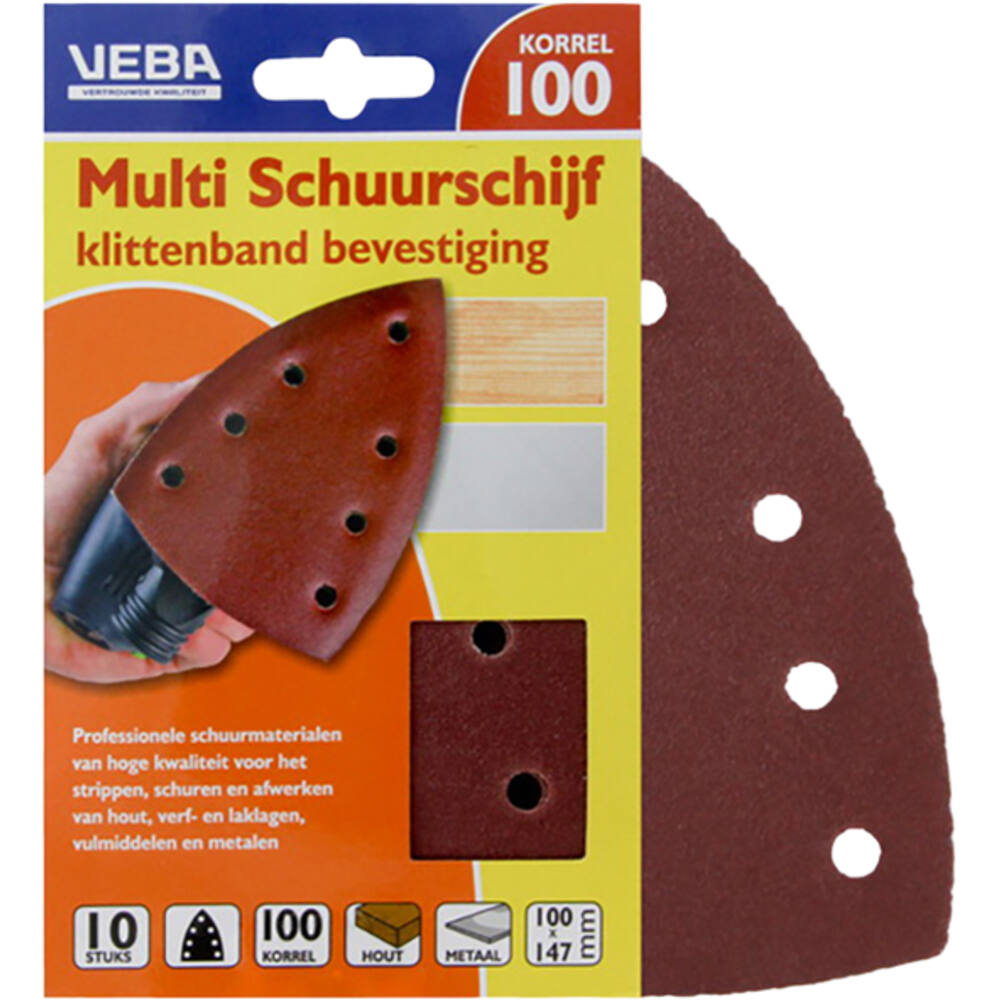VEBA Multi Schuurschijf Met Klittenband 110x147 mm 7 Gaten 10 st P100
