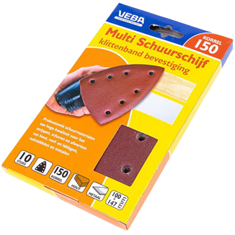 VEBA Multi Schuurschijf Met Klittenband 110x147 mm 7 Gaten 10 st P150
