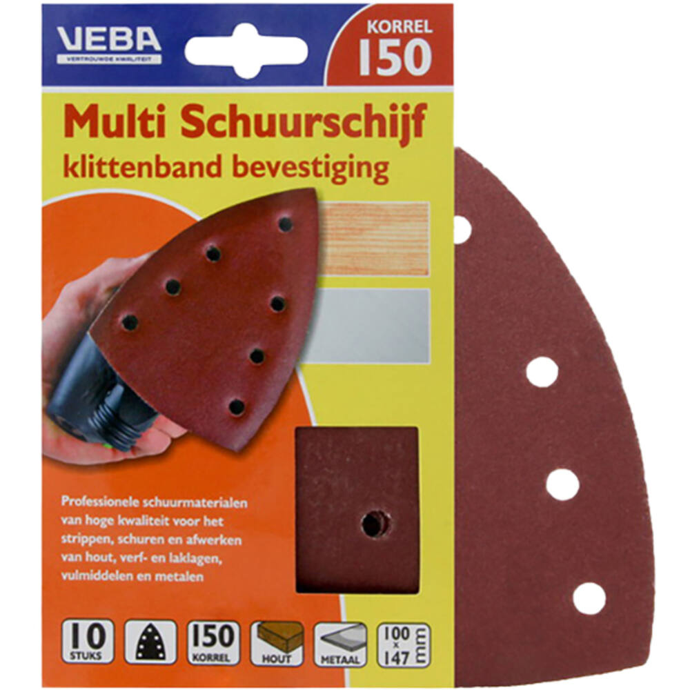 VEBA Multi Schuurschijf Met Klittenband 110x147 mm 7 Gaten 10 st P150