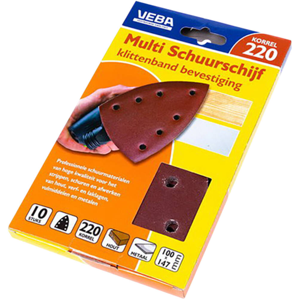 VEBA Multi Schuurschijf Met Klittenband 110x147 mm 7 Gaten 10 st P220