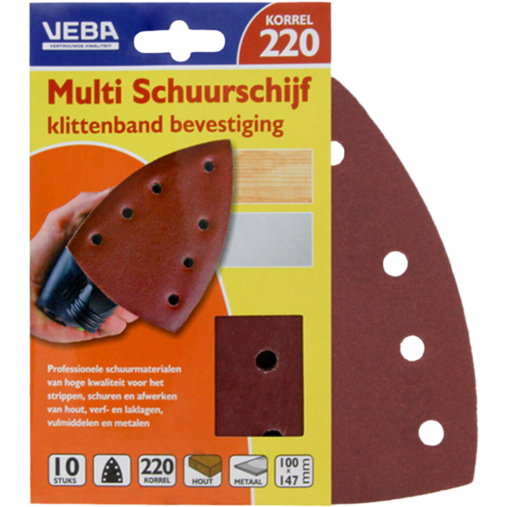 VEBA Multi Schuurschijf Met Klittenband 110x147 mm 7 Gaten 10 st P220