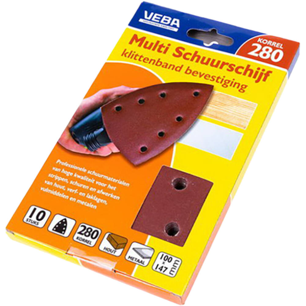 VEBA Multi Schuurschijf Met Klittenband 110x147 mm 7 Gaten 10 st P280