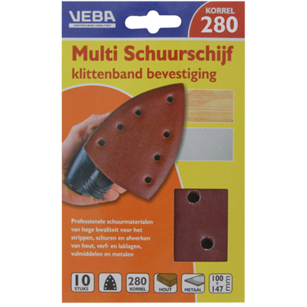 VEBA Multi Schuurschijf Met Klittenband 110x147 mm 7 Gaten 10 st P280