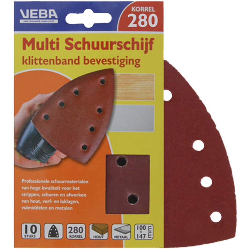 VEBA Multi Schuurschijf Met Klittenband 110x147 mm 7 Gaten 10 st P280