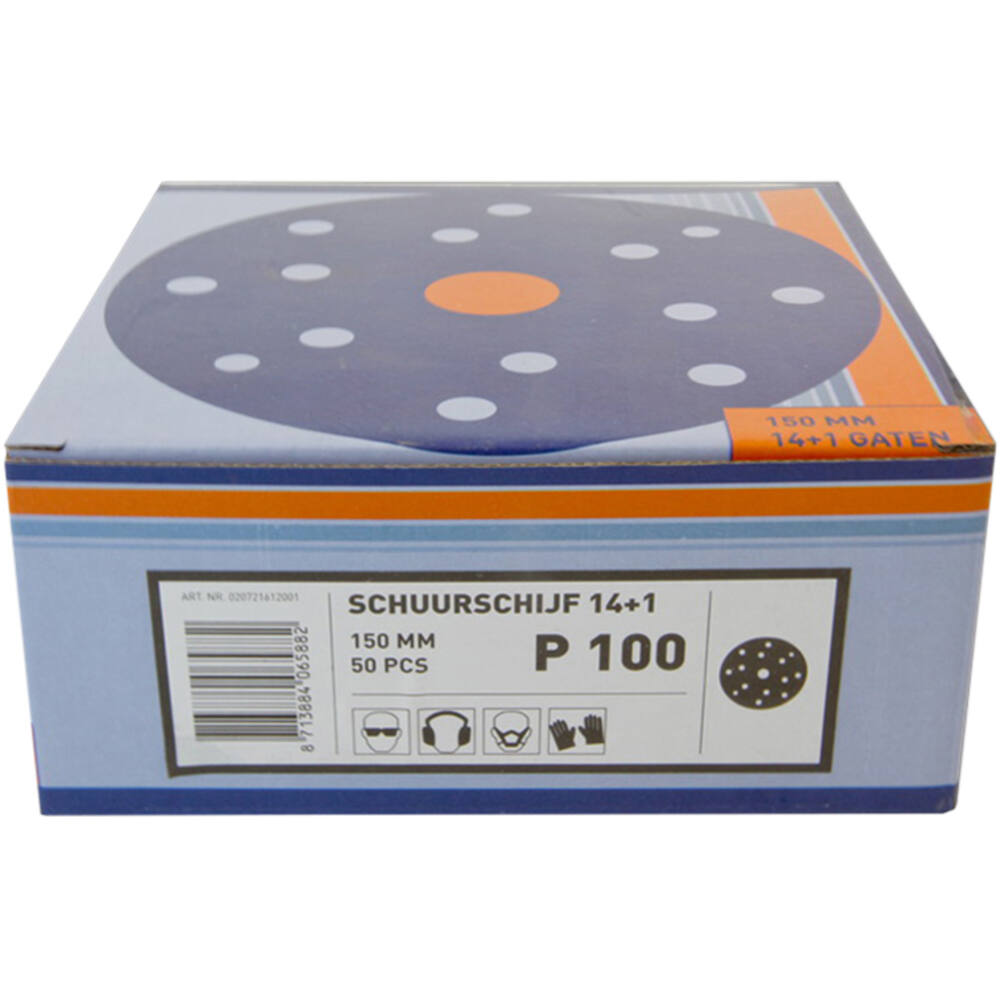 VEBA Schuurschijf Klittenband 150 mm 14+1 Gaten 50 st P100