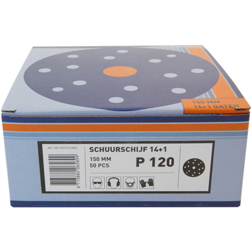 VEBA Schuurschijf Klittenband 150 mm 14+1 Gaten 50 st P120