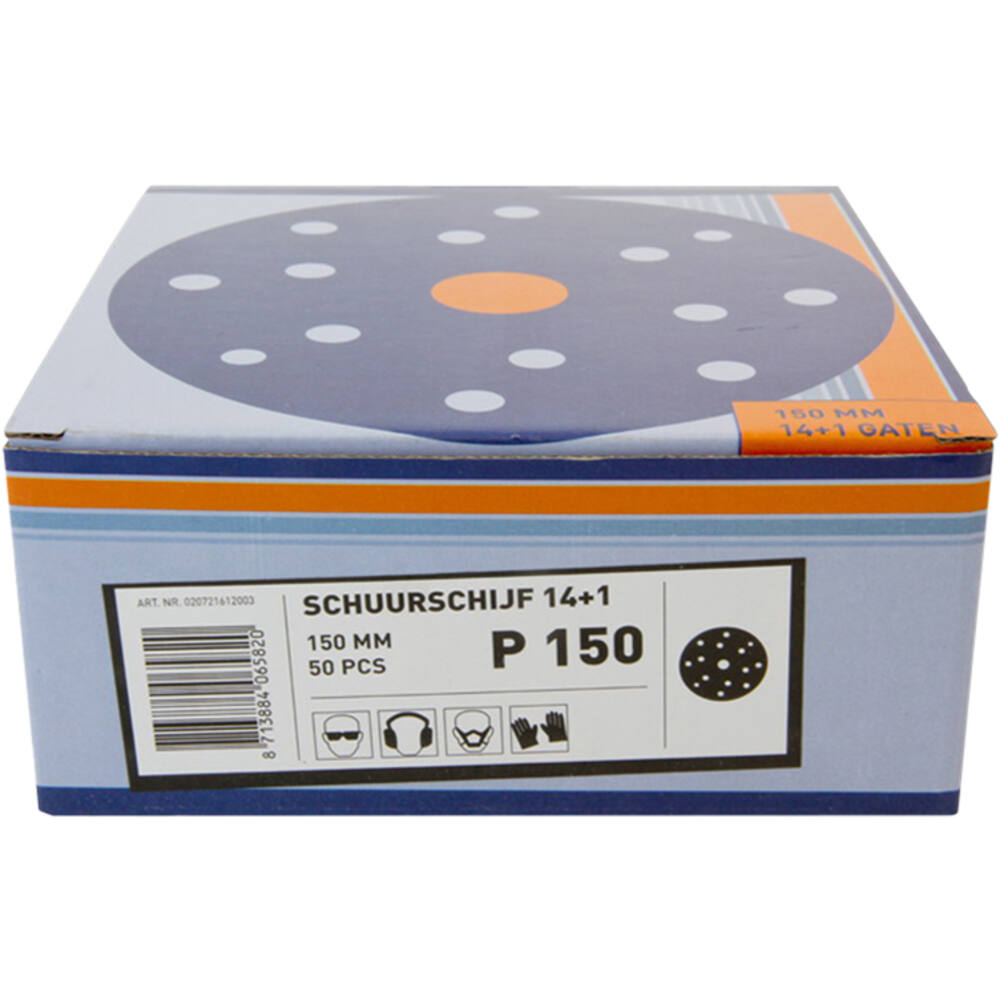 VEBA Schuurschijf Klittenband 150 mm 14+1 Gaten 50 st P150