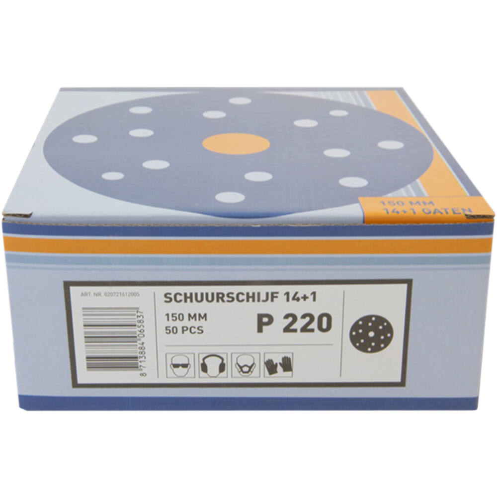 VEBA Schuurschijf Klittenband 150 mm 14+1 Gaten 50 st P220