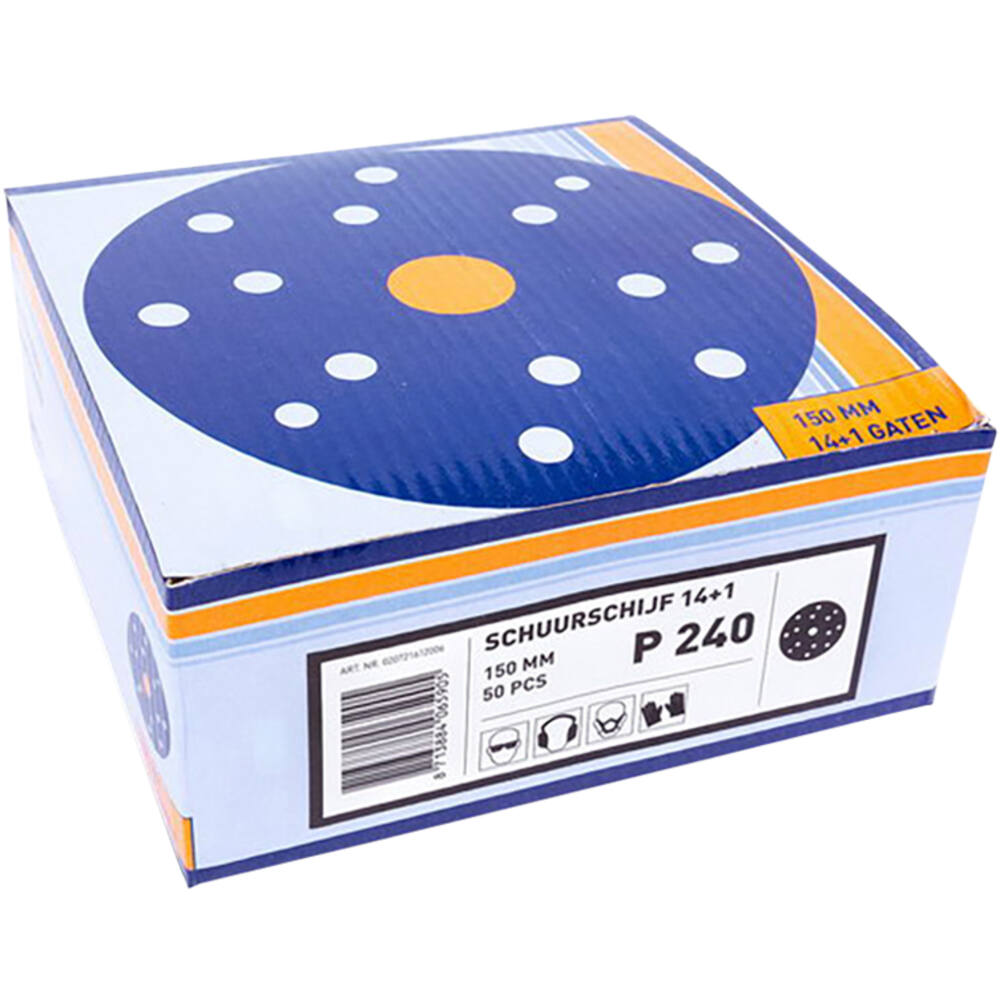 VEBA Schuurschijf Klittenband 150 mm 14+1 Gaten 50 st P240
