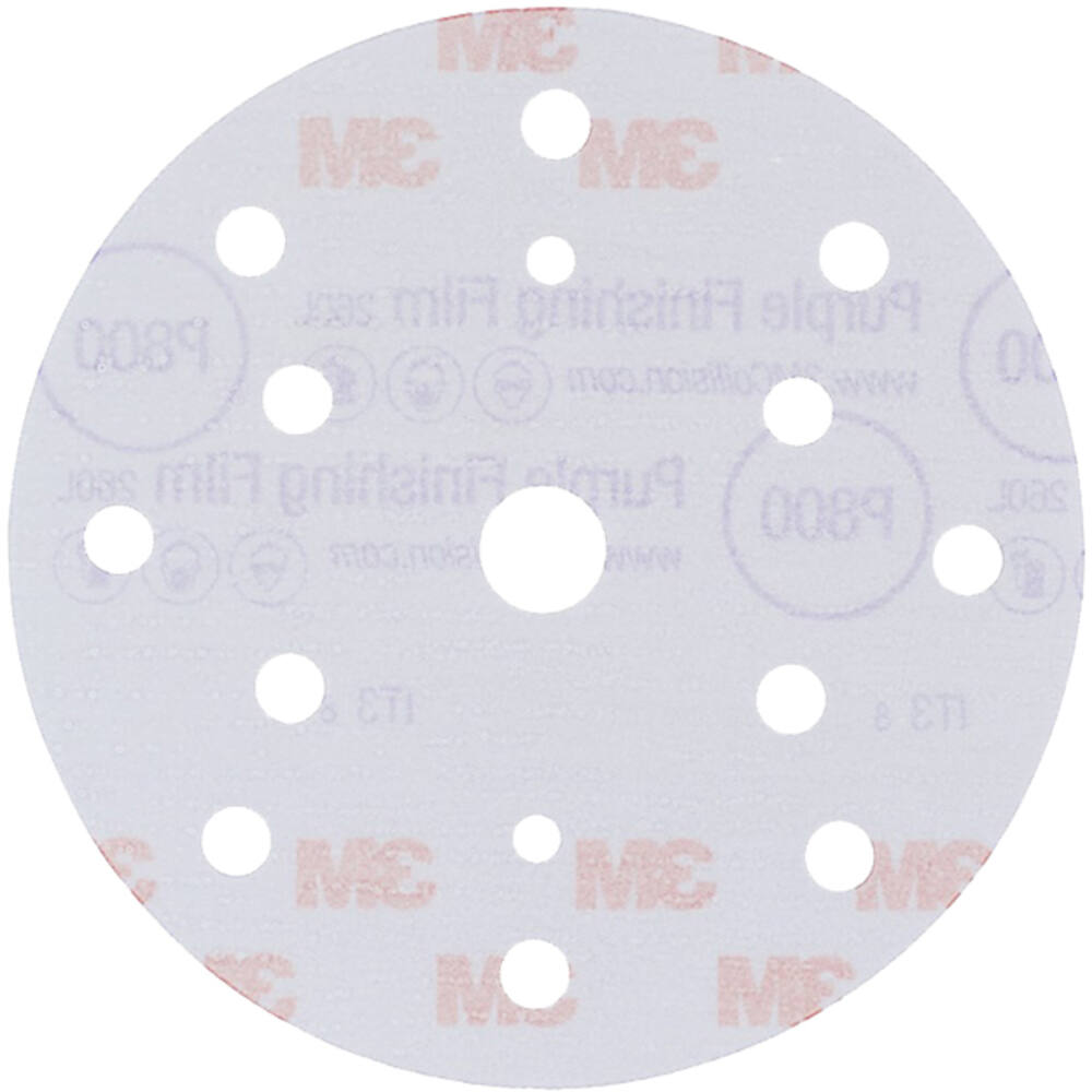 3M Hookit Purple Finishing Film Schuurschijf 260L, 150 mm, 15 Gaten, P800, 50 st, 51155