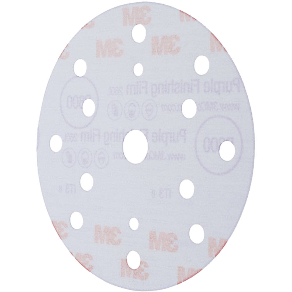 3M Hookit Purple Finishing Film Schuurschijf 260L, 150 mm, 15 Gaten, P800, 50 st, 51155