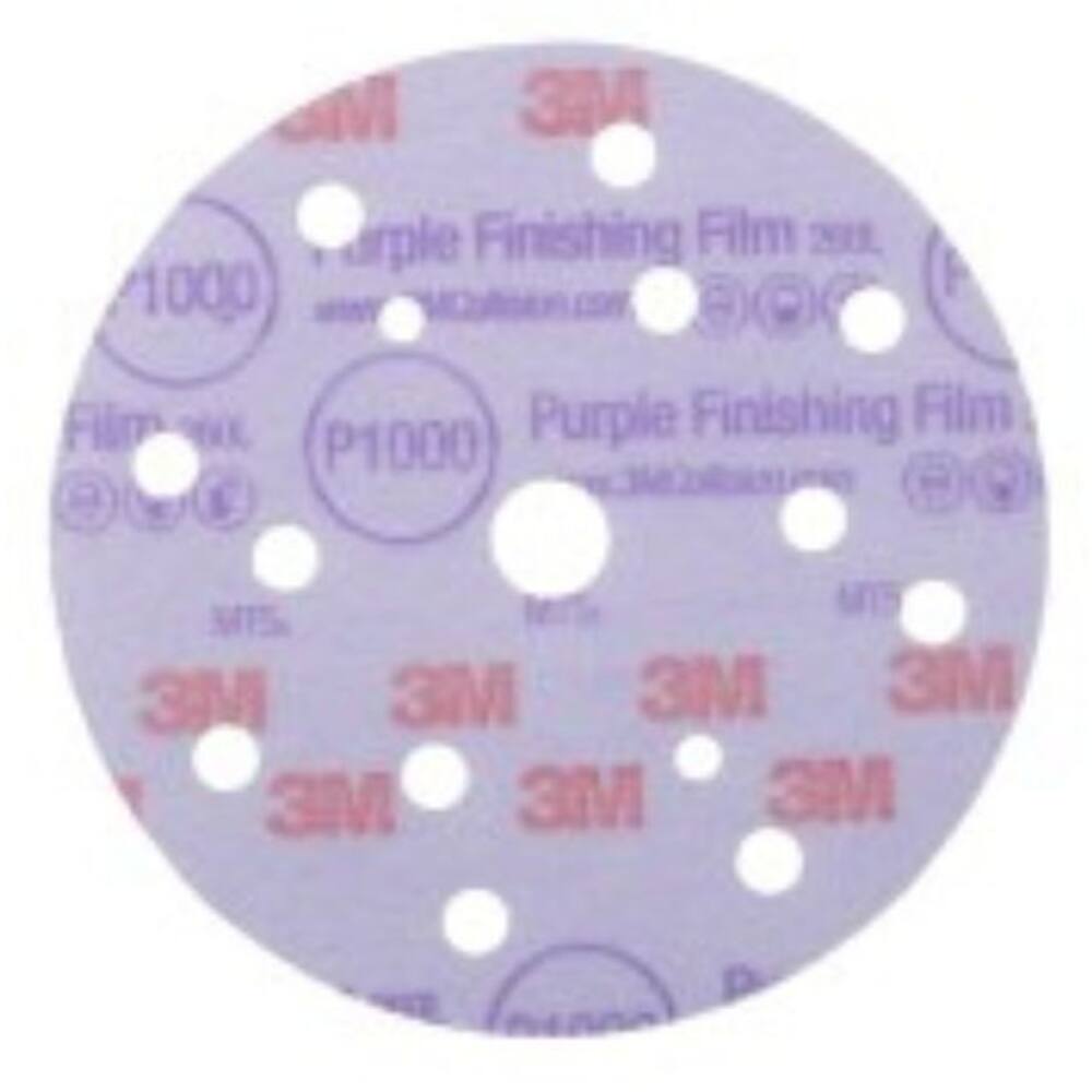 3M Hookit Purple Finishing Film Schuurschijf 260L, 150 mm, 15 Gaten, P1000, 50 st, 51157