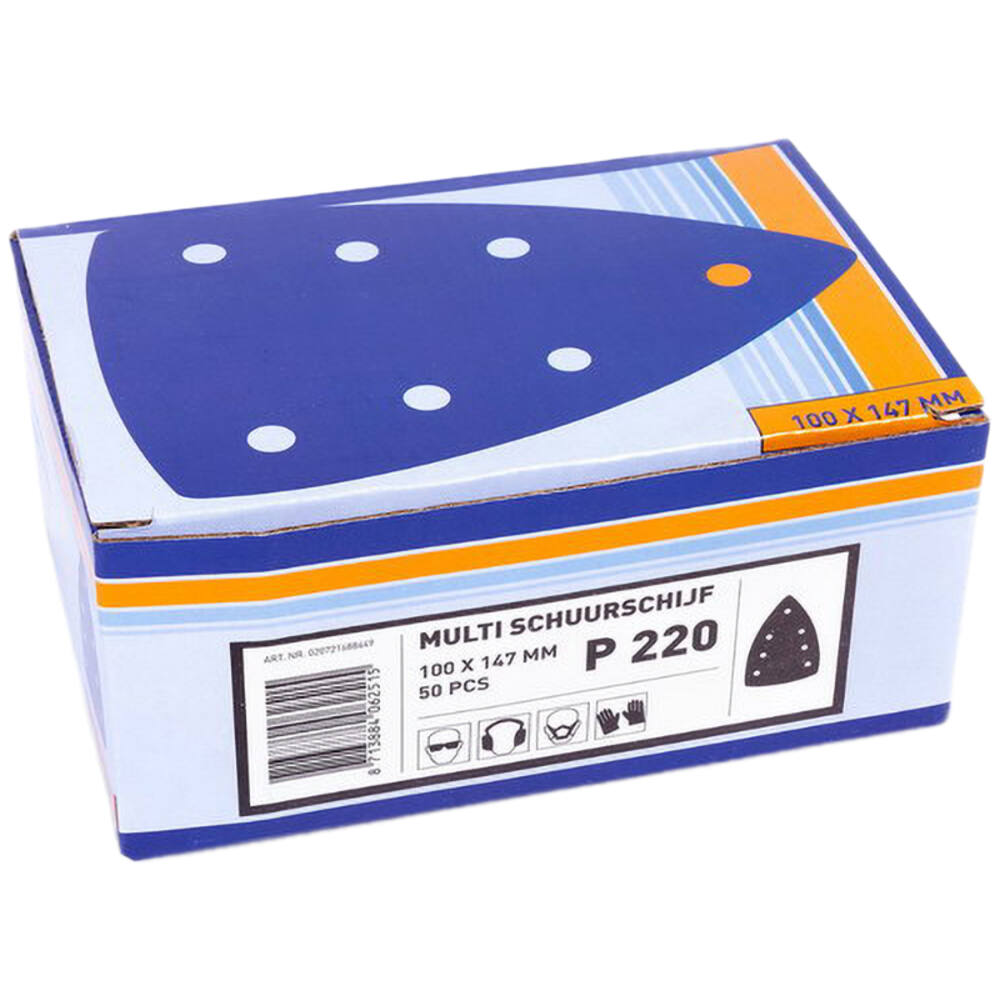 VEBA Multi Schuurschijf Klittenband 100x147 mm 7 Gaten 50 st P220