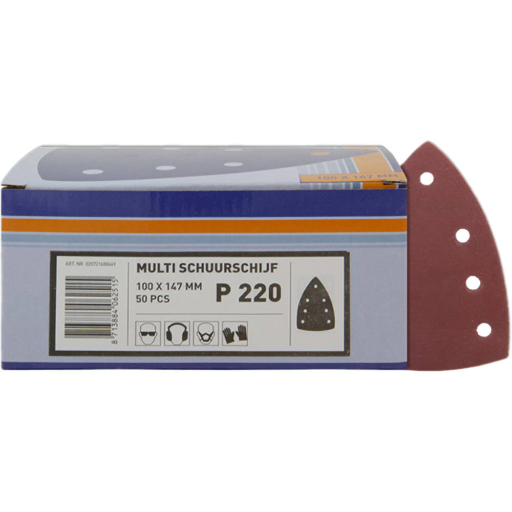 VEBA Multi Schuurschijf Klittenband 100x147 mm 7 Gaten 50 st P220